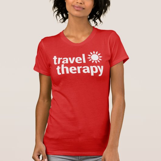 Travel Therapy T-Shirt | Travel Shirt Red (Voorkant)