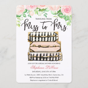 Travel Thleal Floral Bridal Shower Kaart