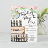 Travel Thleal Floral Bridal Shower Kaart (Staand voorkant)