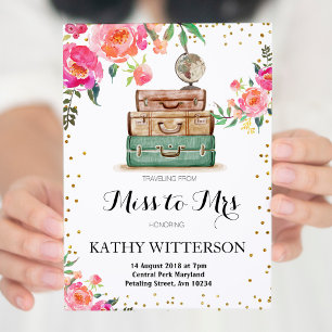 Travel Thleed Bridal Shower-uitnodiging Kaart