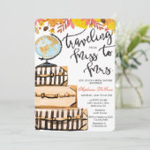 Travel Thleed Bridal Shower-uitnodiging Kaart (Staand voorkant)