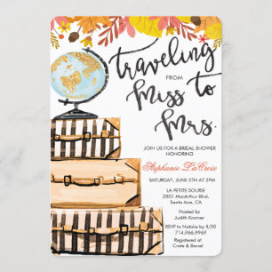 Travel Thleed Bridal Shower-uitnodiging Kaart