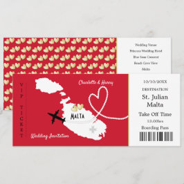 Travel Ticket Boarding Pass Malta Huwelijksuitnodi Kaart