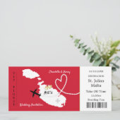 Travel Ticket Boarding Pass Malta Weddenschap Uitn Kaart (Staand voorkant)
