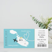 Travel Ticket Boarding Pass Malta Weddenschap Uitn Kaart (Staand voorkant)