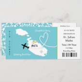 Travel Ticket Boarding Pass Malta Weddenschap Uitn Kaart (Voorkant / Achterkant)