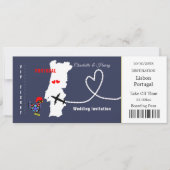 Travel Ticket Boarding Pass Portugal Weddenschap Kaart (Voorkant)