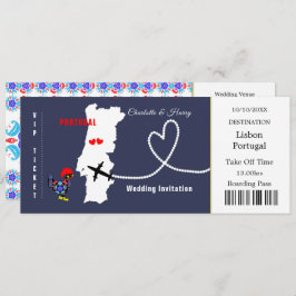 Travel Ticket Boarding Pass Portugal Weddenschap Kaart