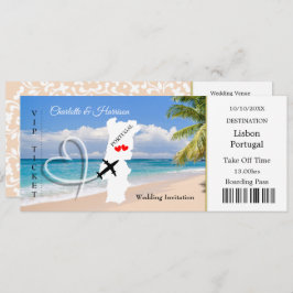 Travel Ticket Boarding Pass Portugal Weddenschap Kaart