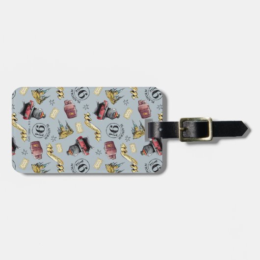Travel To HOGWARTS™ Pattern Bagagelabel (Voorkant horizontaal)