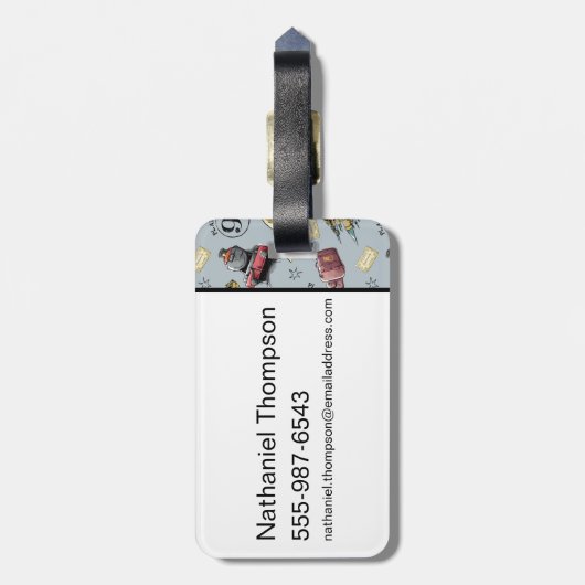 Travel To HOGWARTS™ Pattern Bagagelabel (Achterkant verticaal)