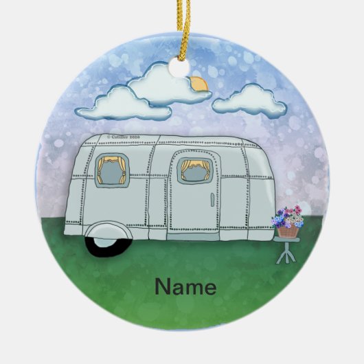 Travel Trailer  Keramisch Ornament (Voorkant)