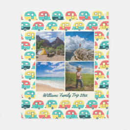 Travel Trailer Pattern 4 Fotosjabloon Fleece Deken