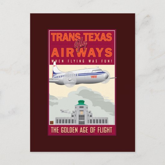 TRAVEL-Trans Texas Airways- Briefkaart (Voorkant)
