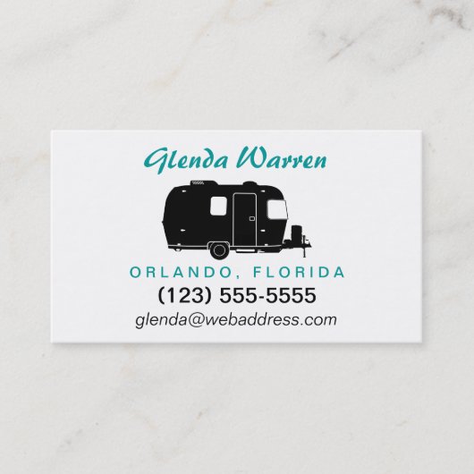 Travel Travel RV Silhouette Personal Calling Card Contactkaartje (Voorkant)