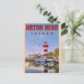 Travel vintage Hilton Head Island lighthouse gifts Briefkaart (Staand voorkant)