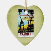 Travel Vintage Poster Cannes Frankrijk Keramisch Ornament (Rechts)