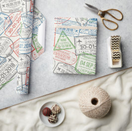 Travel Visa Stamp Cadeaupapier