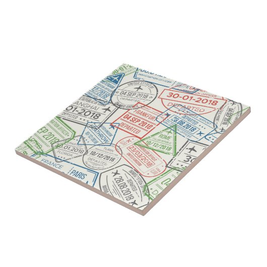 Travel Visa Stamp Tegeltje (Zijkant)