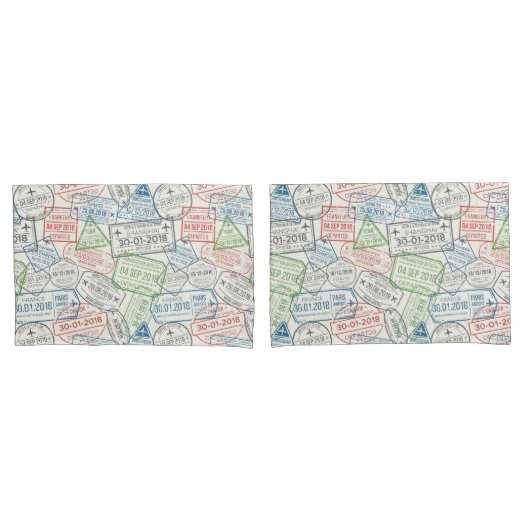 Travel Visa Stamps Kussensloop (Voorkant-Set)