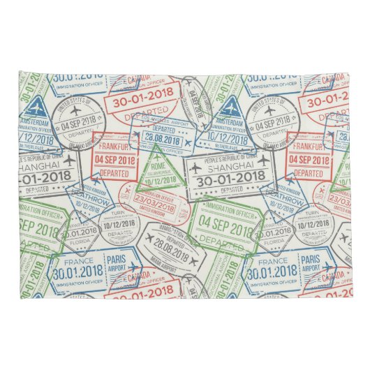Travel Visa Stamps Kussensloop (Achterkant-Rechts)