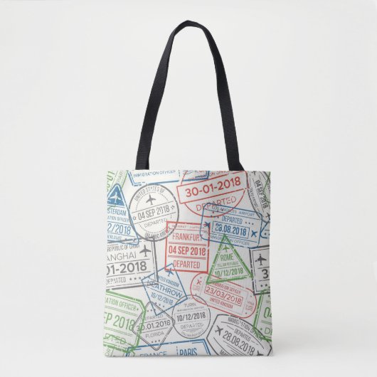 Travel Visa Stamps Tote Bag (Voorkant)