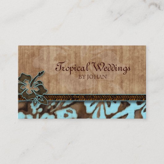 Travel Visitekaartje Hibiscus Flower Blue (Voorkant)