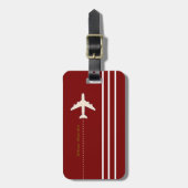 Travel Vliegtuig aangepaste naam & initiaal donker Bagagelabel (Voorkant verticaal)