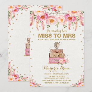 Travel Vrijgezellenfeest Miss naar Mrs Boho Blush  Kaart