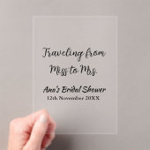 Travel vrijgezellenfeest voeg naam datum miss toe  acryl uitnodigingen (Insitu (Draagbaar))