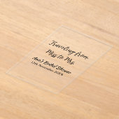 Travel vrijgezellenfeest voeg naam datum miss toe  acryl uitnodigingen (Laagn)