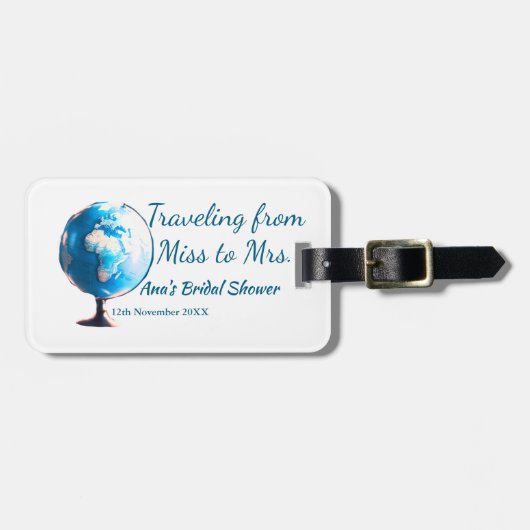 Travel vrijgezellenfeest voeg naam datum miss toe bagagelabel (Voorkant horizontaal)