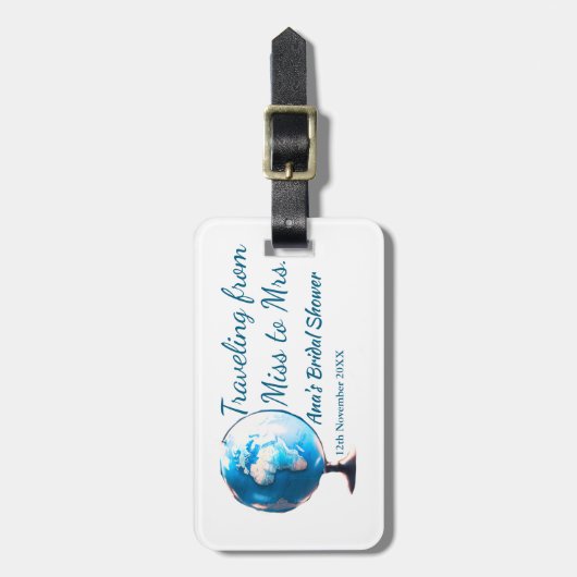 Travel vrijgezellenfeest voeg naam datum miss toe bagagelabel (Voorkant verticaal)