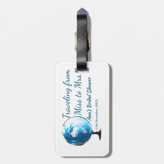 Travel vrijgezellenfeest voeg naam datum miss toe bagagelabel (Achterkant verticaal)