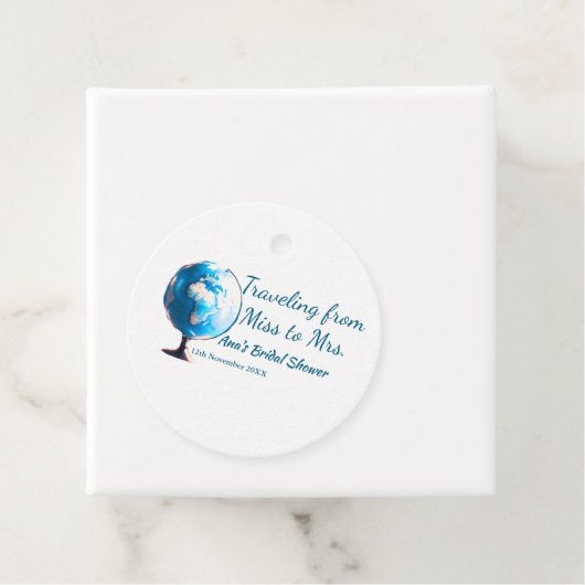 Travel vrijgezellenfeest voeg naam datum miss toe bedankjes labels (In situ)