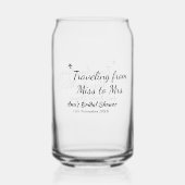 Travel vrijgezellenfeest voeg naam datum miss toe  blikvorm glas (Achterkant)