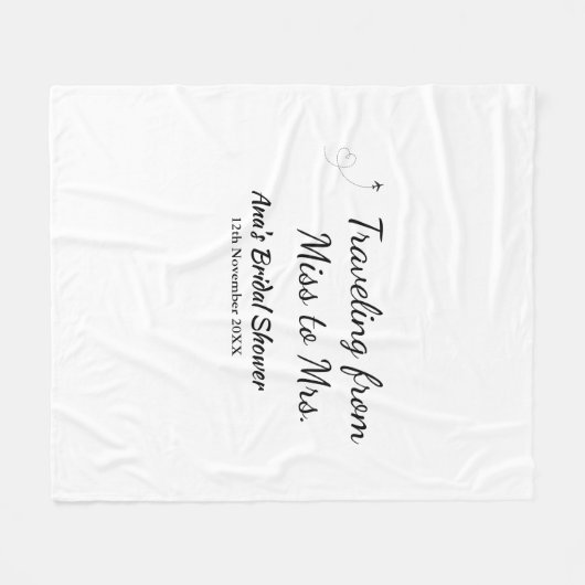 Travel vrijgezellenfeest voeg naam datum miss toe fleece deken (Voorkant (Horizontaal))