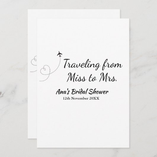 Travel vrijgezellenfeest voeg naam datum miss toe kaart (Voorkant / Achterkant)