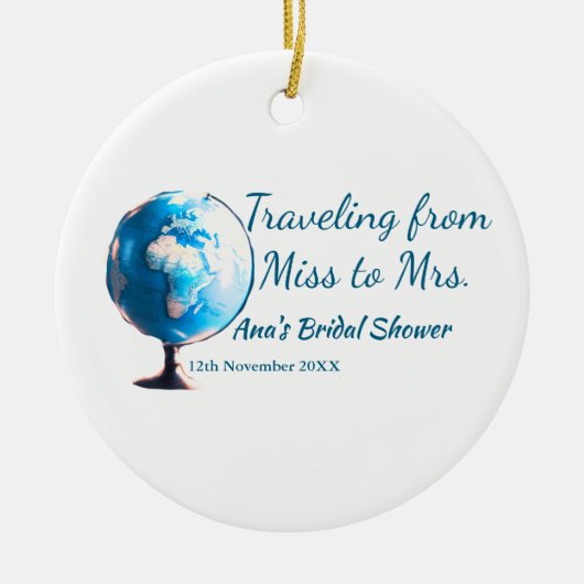 Travel vrijgezellenfeest voeg naam datum miss toe keramisch ornament (Voorkant)