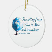 Travel vrijgezellenfeest voeg naam datum miss toe keramisch ornament (Links)