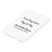 Travel vrijgezellenfeest voeg naam datum miss toe magneet (Linkerzijde)