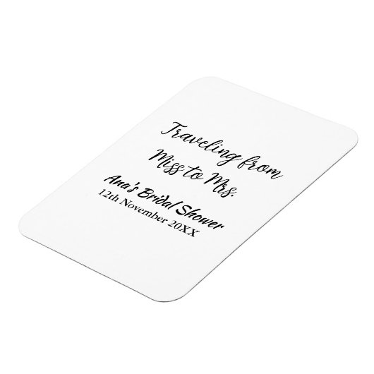 Travel vrijgezellenfeest voeg naam datum miss toe magneet (Linkerzijde)