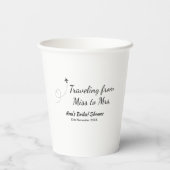 Travel vrijgezellenfeest voeg naam datum miss toe papieren bekers (Achterkant)