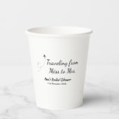 Travel vrijgezellenfeest voeg naam datum miss toe papieren bekers (Voorkant)