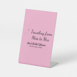 Travel vrijgezellenfeest voeg naam datum miss toe  reclamebord met voetstuk