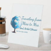 Travel vrijgezellenfeest voeg naam datum miss toe reclamebord met voetstuk (Insitu)