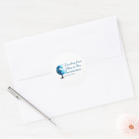 Travel vrijgezellenfeest voeg naam datum miss toe  ronde sticker (Envelop)