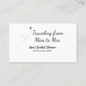 Travel vrijgezellenfeest voeg naam datum miss toe visitekaartje (Achterkant)