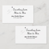 Travel vrijgezellenfeest voeg naam datum miss toe visitekaartje (Voorkant / Achterkant)