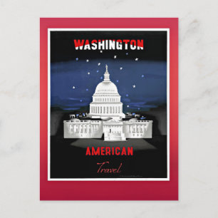 Travel Washington, vintage poster Briefkaart